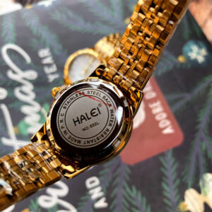 Đồng hồ nam Halei 552 vàng mặt đen
