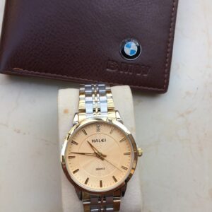 Đồng hồ nam Halei 552 demi mặt vàng