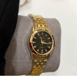 Đồng hồ nữ Halei 502 vàng mặt đen