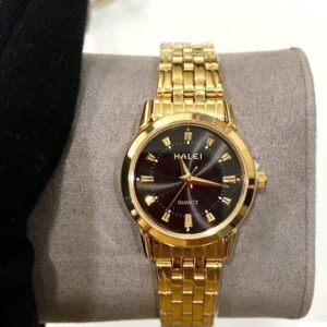 Đồng hồ nữ Halei 502 vàng mặt đen