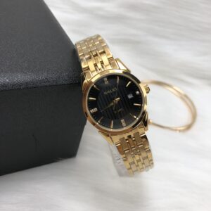 Đồng hồ nữ Halei 562 vàng mặt đen