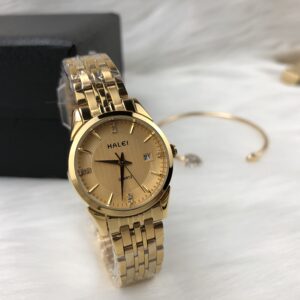 Đồng hồ nữ Halei 562 vàng mặt vàng